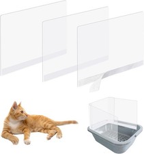3 Pcs Cat Litter Box Splash Guard Pee Shields Anti-Splashing Reusable High Sided