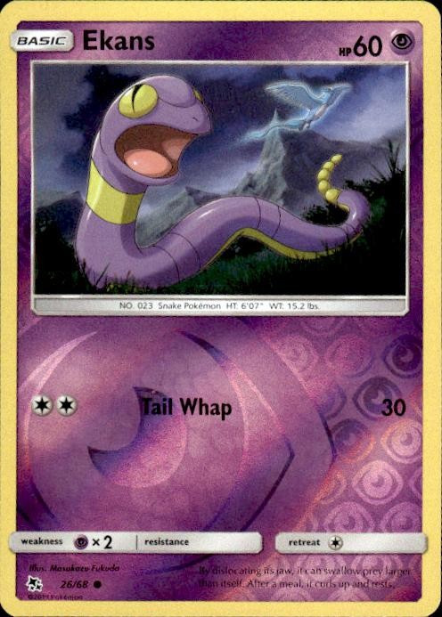 Pokemon Reverse Holo Ekans (26) Hidden Fates 26/68 LP
