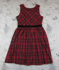 Crewcuts Red And Black Plaid Dress Winter Holiday Girl Velvet Waist girls 14 — photo 4