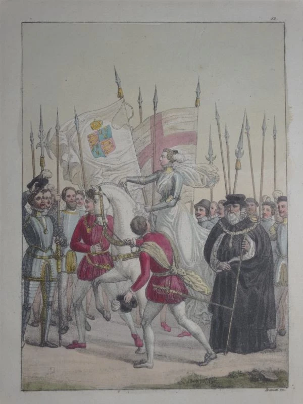 Elisabeth I. Kostüme England Caffehaus Wien 2 Lithographien 1 Kupferstich 1840 - Bild 2 von 4