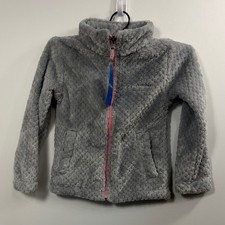 Columbia Youth Gray with pink zipper fleece jacket size XXS.Girls size 4/5.NWT