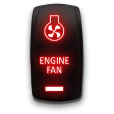 Engine Fan - Red - Laser Etched 5-Pin Double Pole Single Throw Engine Fan Mai...