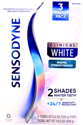Sensodyne Clinical White Toothpaste 3 x 5.5 Oz EXP 02/2028