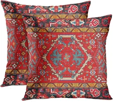 Throw Pillow Covers, Aztec Kilim Home Art Decor, 20 X 20 Inches Set of 2 Cushion