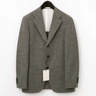 Men Suitsupply Blazer Havana Jetted Green Linen Silk Wool Size EU52 UK/US42