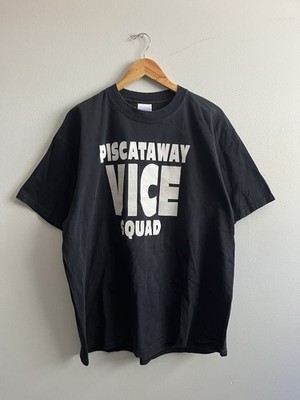 Vintage 90s Pistacatway Vice Squad Double Sided Black T-Shirt Men s Size Large L