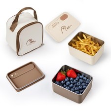 2 Pack Stainless Steel Bento Box Kids -49 oz, Leakproof 304 Stainless Steel L...