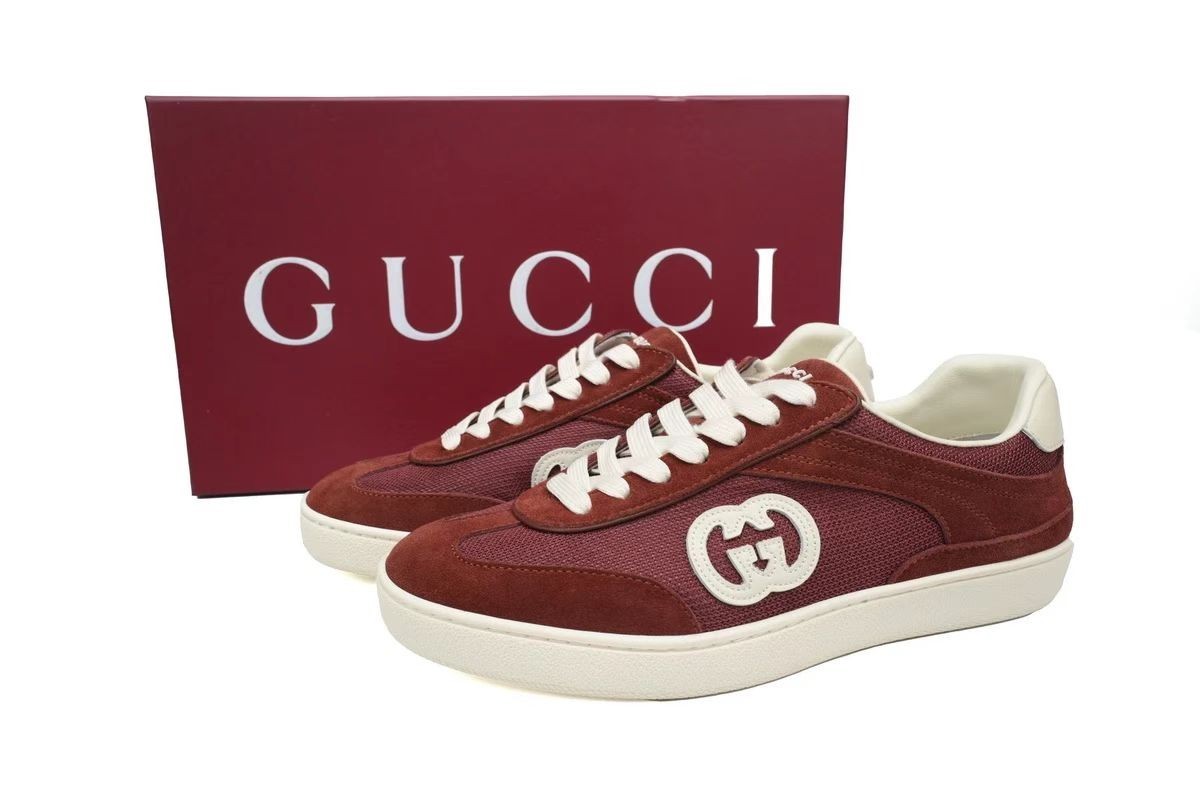 Gucci Lido Red Mens Comfort Shoes Brand New
