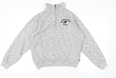 Rawwear USA Herren Grau 1/4 Zip Pullover Sweatshirt M High Neck