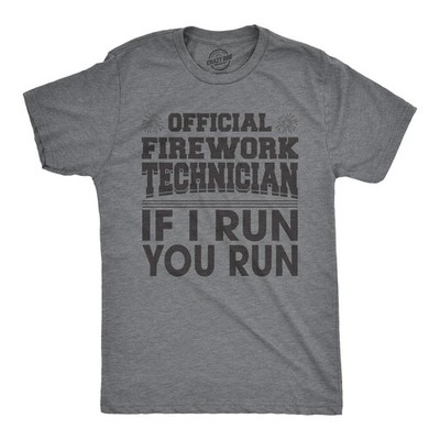 Mens Official Firework Technician T Shirt Funny Fourth Of July Tee for Guys