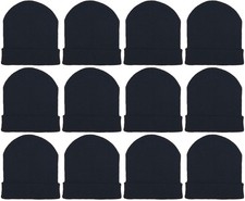 12 Pack Knitted Beanie Hats for Men Women, Warm Skull Caps