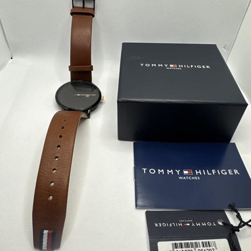 Tommy Hilfiger Men's James Watch Brown Leather Strap Black Dial 1791461 BNWT - Picture 9 of 12