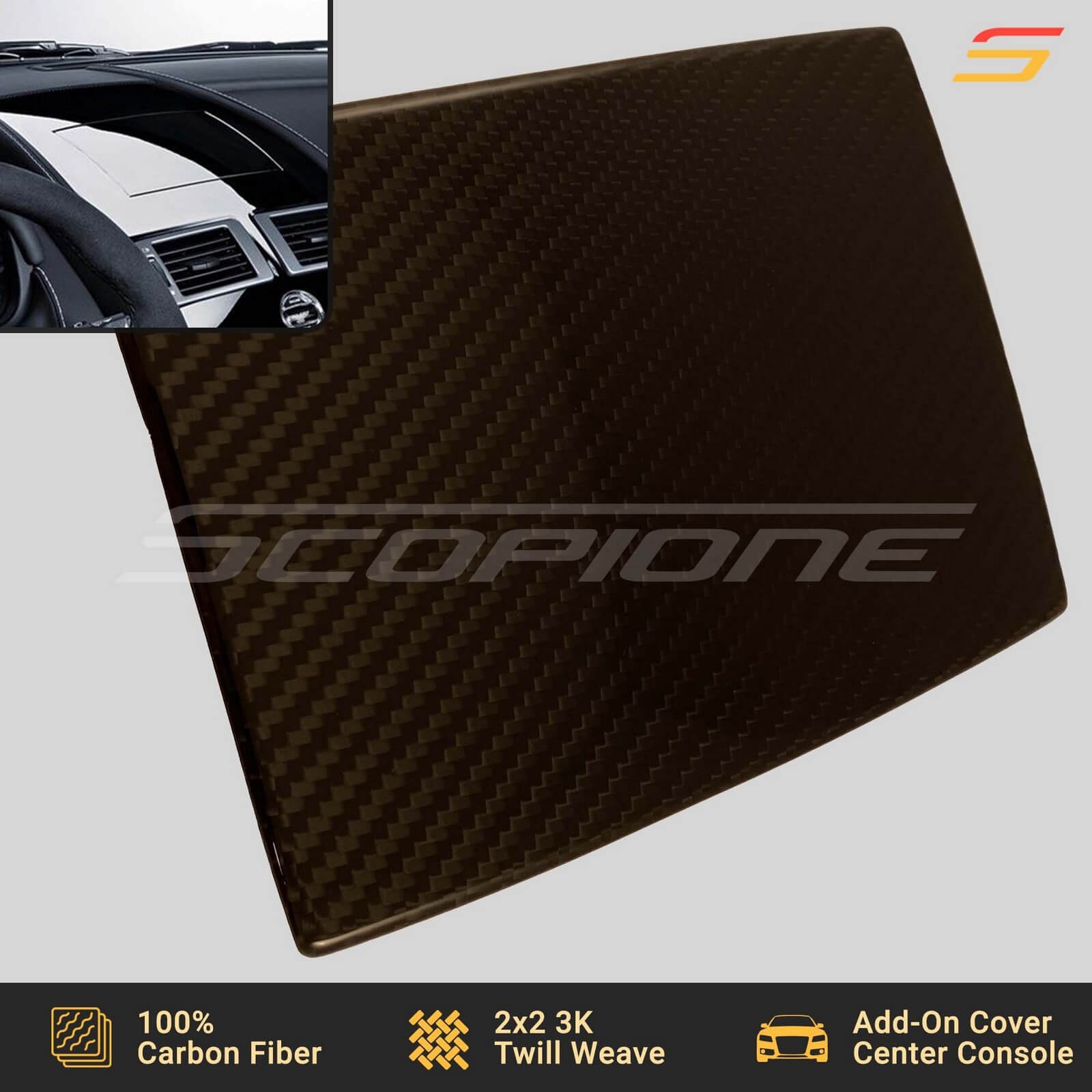 Scopione Carbon Fiber Navigation Dash Trim for Aston Martin 05-19 Vantage DB9DBS