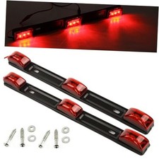 Stainless Steel 15" 3 Lights 9 LED Identification Light Bar, 2 Pcs 2 Pcs Red