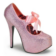 Zapatos de tacón alto Pleaser Bordello Mary Jane de diamantes de imitación plataforma Stiletto