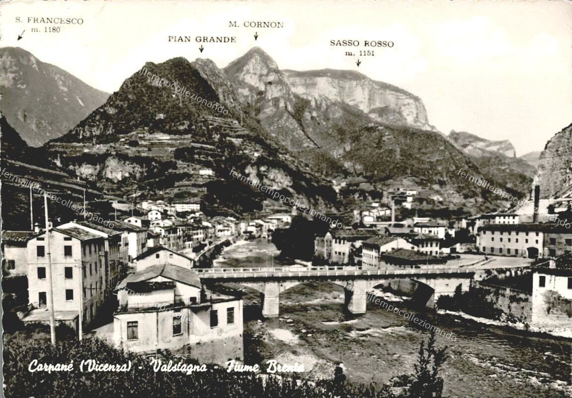 br760 cartolina carpane' valstagna fiume brenta provincia di vicenza