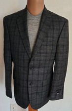 NEW 498 JOS A BANK Dark Gray Plaid Signature Jacket Sz 38r Tailored Fit