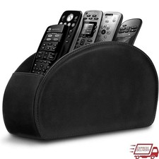 Remote Control Organizer 5 Compartments Faux Leather Desk Storage Caddy Holder