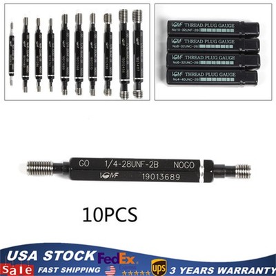 10 Pcs UNC/UNF Thread Plug Gage Gauge Set Double End Go And No Go H28 SKD11