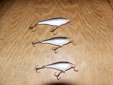 Rapala Swallow Shad Raps (3) Different Sizes 3.25"- 2-1/8" Bodies V-CLEAN  6/26