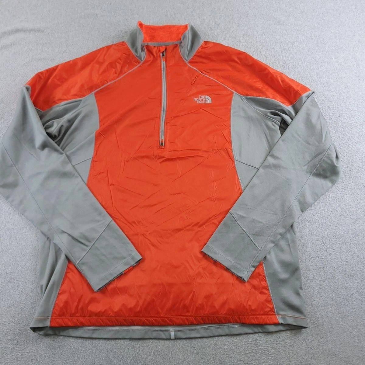 The North Face Pullover Mens XL Orange FlashDry Quarter Zip Running Shirt
