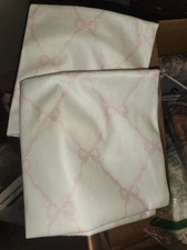 Pink Bow Ribbon Lattice Decorative Throw Pillow Covers Set of 2 - New