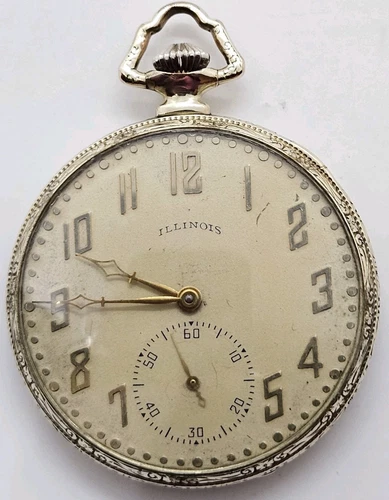 Antique Working 1922 ILLINOIS 'Autocrat' 17J Deco Gold G.F. Gents Pocket Watch