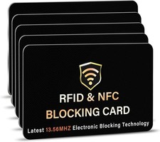 RFID Blocking Card - 5 Pack, Contactless NFC Credit Card ID Protection Safe Bank