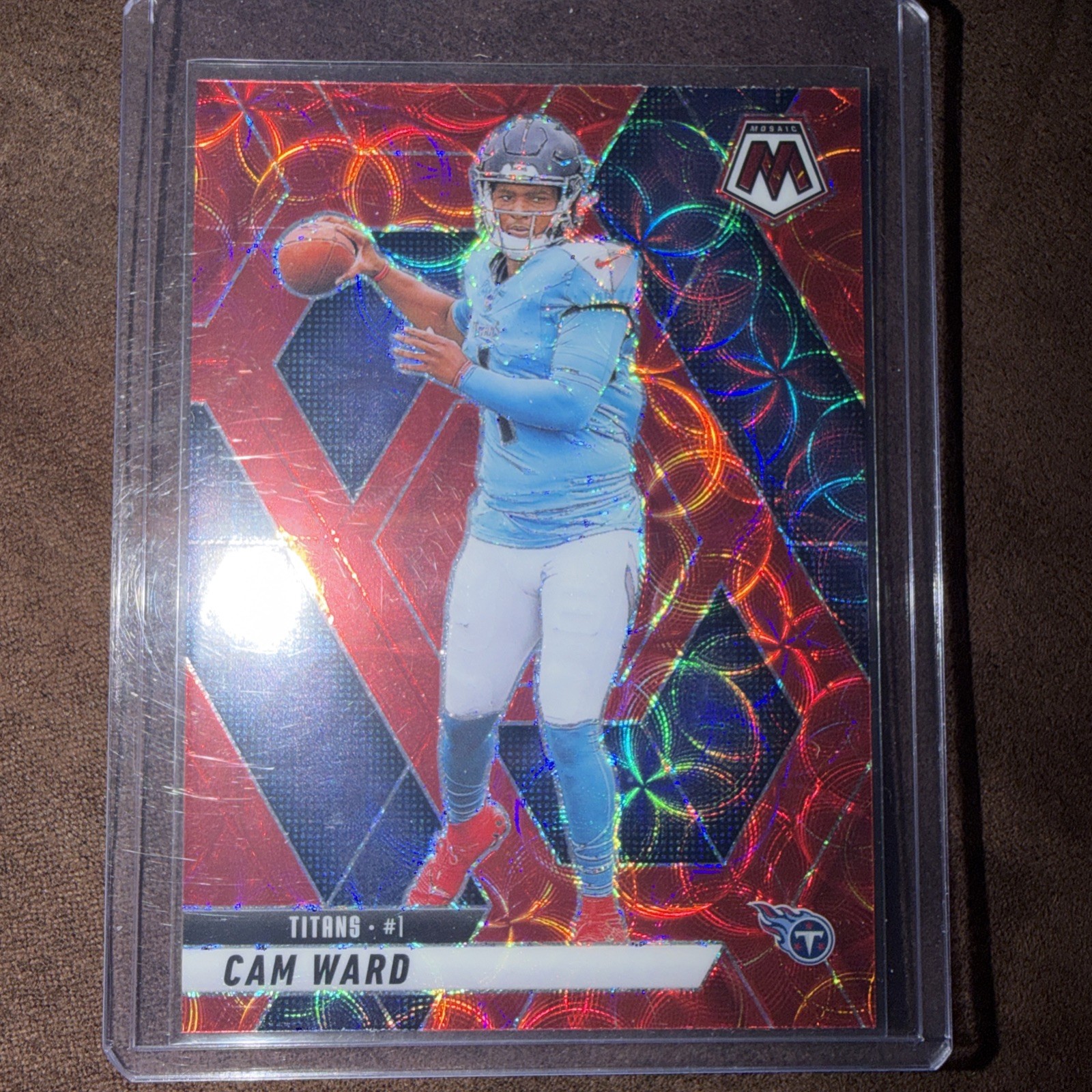2025 Panini Mosaic - Rookies Cam Ward #382 Red Scope Prizm (RC)
