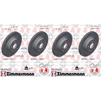 2X ZIMMERMANN BREMSSCHEIBEN HINTEN 300mm GESCHLITZT INNENBELÜFTET PASSEND FÜR