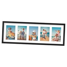 8x24 Picture Frames Collage Wall Decor, Display 5Pcs 4x6 8x24 5-4x6 Black