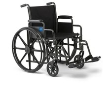 Medline Steel Wheelchair Flip Back Arms Swing Away Footrests 300lb Capacity K120