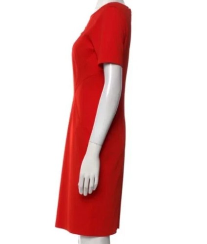 ZAC Zac Posen ❤️Size M/ US 6 Women's Red Crew Neck Mini Dress - Picture 2 of 3