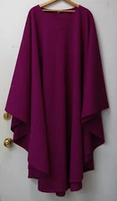 LARGER SIZE 50" PLAIN PURPLE PRIEST VESTMENT CHASUBLE - NO STOLE - (I)