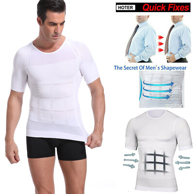 Gilet Compressione Snellente Uomo Camicia Dimagrante Uomo Body Shaper - Gilet Compressione In Nylon/poliestere, Nero O Bianco, Taglie S-3XL Accessori Uomo - Foto 9