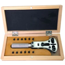 Watch Case Opener Wrench Tool for Waterproof Watches Caseback Store Wood Box