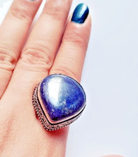 Lapis Lazuli Natural Gemstone Handmade 925 Sterling Silver Ethnic Jewelry Ring
