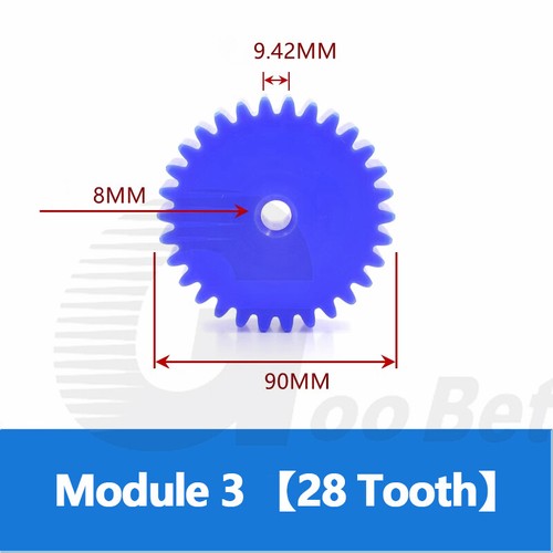 Nylon Stirnrad 12-100 Zähne Modul 1,5 2 3 Ritzel Motor Getriebe Kunststoff blau - Bild 117 von 141
