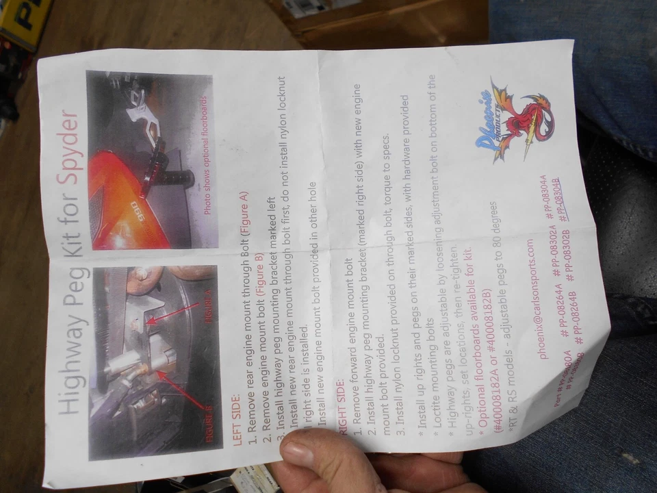 KIT DE CLAVIJAS PP-08304B 11-13 CAN AM SPYDER HIGHWAY PRODUCTOS PHOENIX Foto 2 de 4