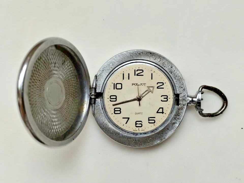 Reloj Bolsillo Vintage URSS Poljot Soviético Ruso Raro Hecho Rusia Cuarzo Foto 4 de 4
