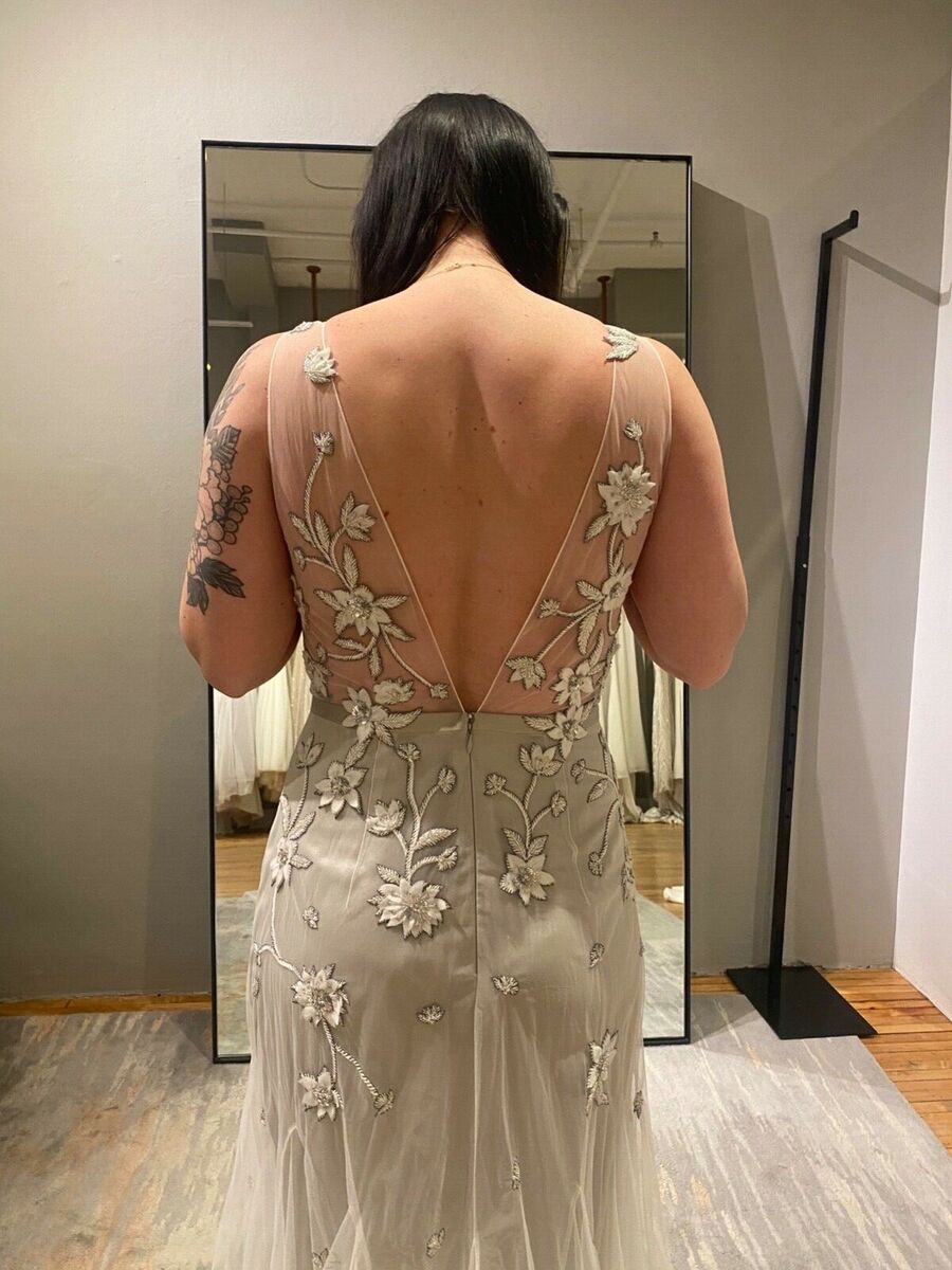 New Alexandra Grecco Lucca wedding Gown Size 12 Dove Grey New Alexandra Grecco Lucca wedding Gown Size 12 Dove Grey
