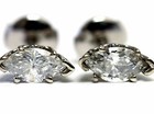 EGL new 14k white gold marquise diamond 1.03ct SI2-I1 E stud earrings Natural — photo 2