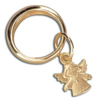 Baby Taufe Engel Kreuz Taufring Echt Gold 585 14 Kt Mit Kette Silber 925 Vergold