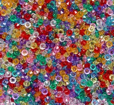 Multi Transparent 6mm Rondelle faceted spacer beads 1000pc made in USA