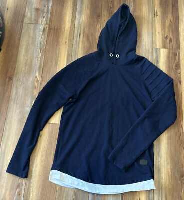 Leif Nelson Men's Longsleeve Pullover Sweater T-Shirt Blue Hoodie Small 