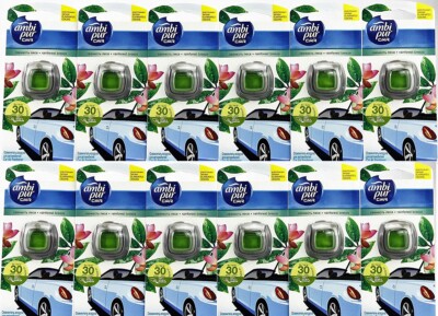 12x Febreze AMBI PUR Car Autoduft Lufterfrischer (RAINFOREST BREEZE)
