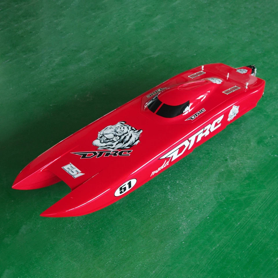 E51 Fiber Glass Electric RC Race Boat DIY Painted PNP Shaft Dual Motor Servo ESC - Image 2 of 4