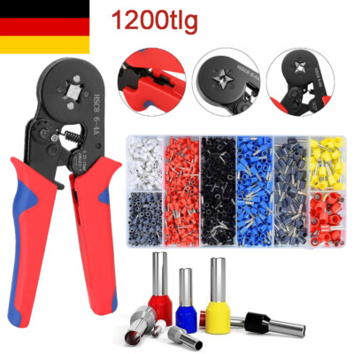 Crimpzange / Aderendhülsen Zange 0,25-10mm² Presszange 1200 teilig Kabelschuhe