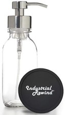 Clear Glass Soap Dispenser With Chrome Metal Pump Wide Mouth 16oz Glass Bottle I