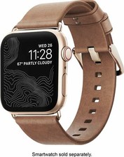Nomad Slim Modern Leather Watch Strap Apple Watch 38mm 40mm Natural